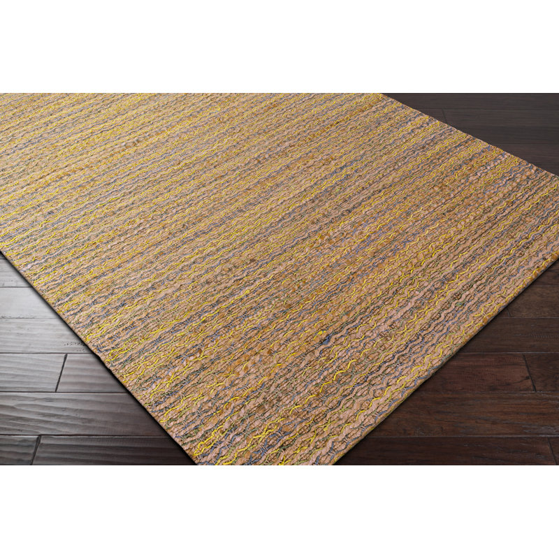Gracie Oaks Horsham Jute HandWoven Beige/Mustard Area Rug & Reviews